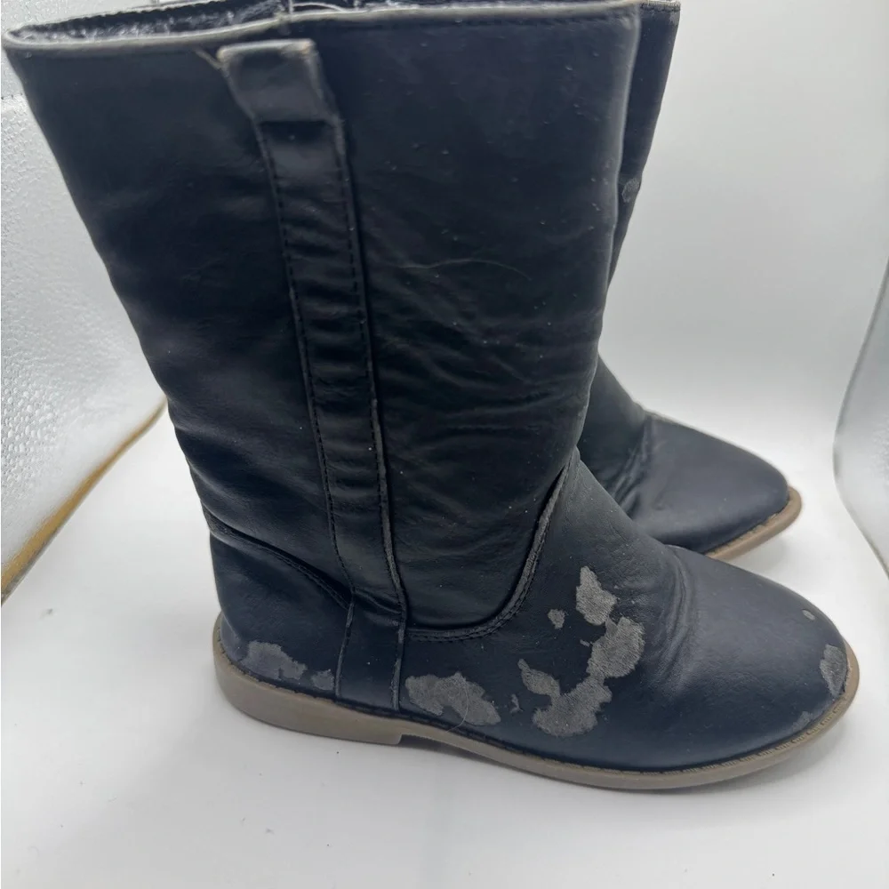 Toddler Girl Size 10 Pleather Black Boots